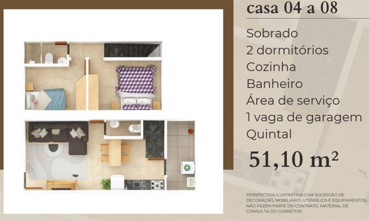 Casa com 2 Quartos à Venda, 61 m² em Maracanã - Praia Grande