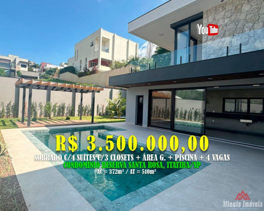 Casa com 4 Quartos à Venda, 372 m² em Jardim Santa Rosa - Itatiba