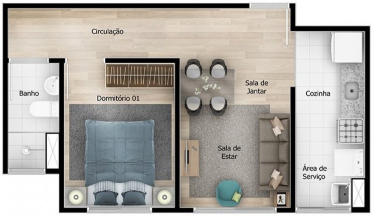 Imagem Imóvel com 2 Quartos à Venda, 42 m² em Jardim São Savério - São Paulo