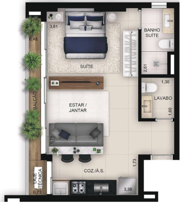 Imagem Imóvel com 1 Quarto à Venda, 46 m² em Setor Bueno - Goiânia