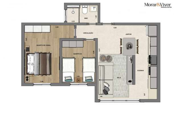 Imagem Apartamento com 2 Quartos à Venda, 45 m² em Santa Cândida - Curitiba Imagem Apartamento com 2 Quartos à Venda, 45 m² em Santa Cândida - Curitiba