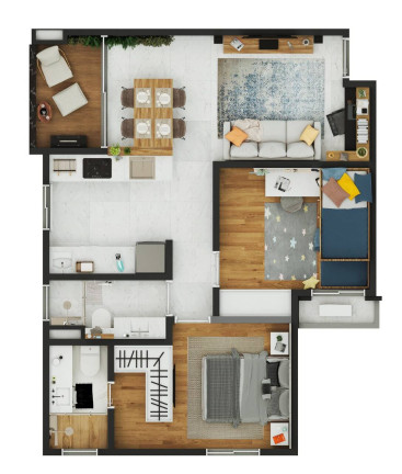 Imagem Apartamento com 2 Quartos à Venda, 63 m² em Quiririm - Taubaté