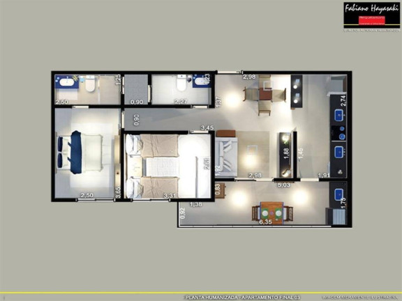 Apartamento com 2 Quartos à Venda, 65 m² em Canto Do Forte - Praia Grande