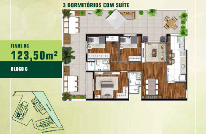 Imagem Apartamento com 1 Quarto à Venda, 57 m² em Jardim Tupanci - Barueri
