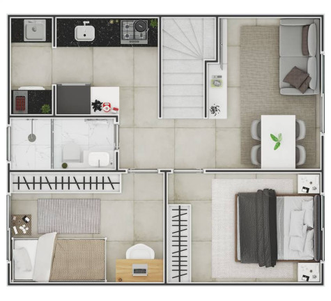 Imagem Casa de Condomínio com 2 Quartos à Venda, 55 m² em Guilhermina - Praia Grande