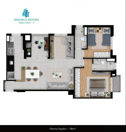Imagem Apartamento com 2 Quartos à Venda, 68 m² em Jardim Guanabara - Campinas