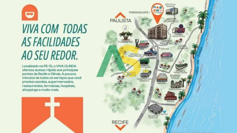 Imagem Imóvel com 2 Quartos à Venda, 47 m² em Fragoso - Olinda