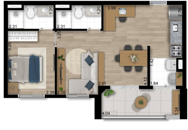 Imagem Apartamento com 3 Quartos à Venda, 69 m² em Vila Carrão - São Paulo