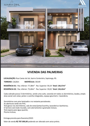 Imagem Sobrado com 3 Quartos à Venda, 137 m² em Centenário - Sapiranga Imagem Sobrado com 3 Quartos à Venda, 137 m² em Centenário - Sapiranga
