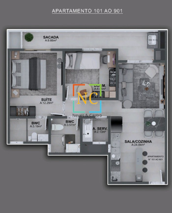 Imagem Apartamento com 2 Quartos à Venda, 73 m² em Jardim Cidade De Florianópolis - São José Imagem Apartamento com 2 Quartos à Venda, 73 m² em Jardim Cidade De Florianópolis - São José