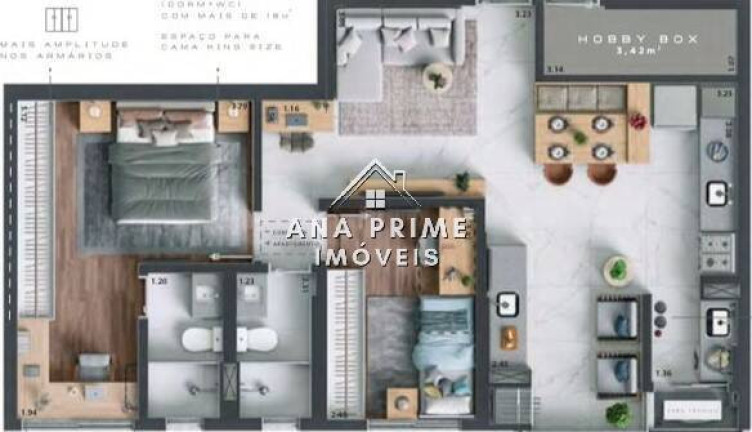 Apartamento com 2 Quartos à Venda, 71 m² em Jardim Das Colinas - São José Dos Campos
