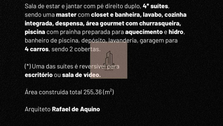 Imagem Casa de Condomínio com 4 Quartos à Venda, 255 m² em Condomínio Alphaville Nova Esplanada - Votorantim Imagem Casa de Condomínio com 4 Quartos à Venda, 255 m² em Condomínio Alphaville Nova Esplanada - Votorantim