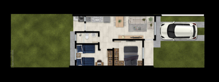Imagem Casa de Condomínio com 2 Quartos à Venda, 45 m² em Morada Do Vale Ii - Gravataí