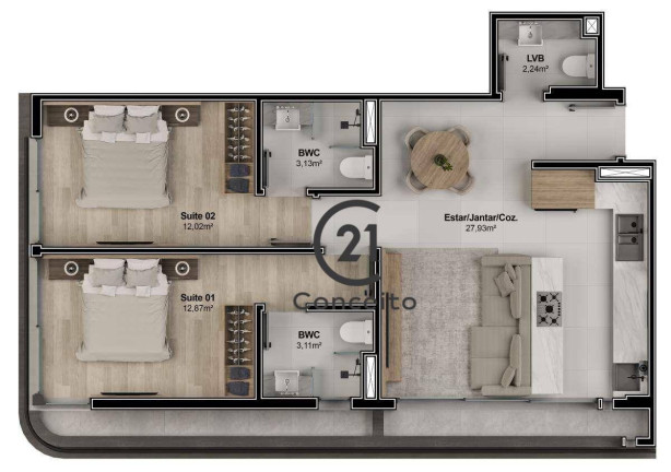 Imagem Apartamento com 2 Quartos à Venda, 81 m² em Estreito - Florianópolis Imagem Apartamento com 2 Quartos à Venda, 81 m² em Estreito - Florianópolis