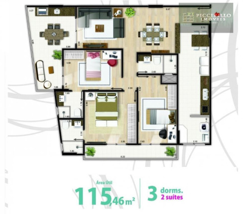 Imagem Apartamento com 3 Quartos à Venda, 107 m² em Aviação - Praia Grande