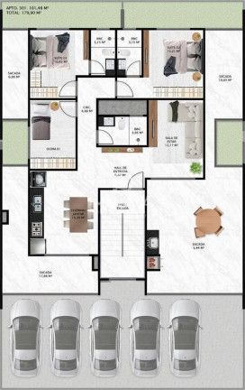 Imagem Apartamento com 3 Quartos à Venda, 100 m² em Tabuleiro - Barra Velha