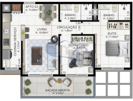 Imagem Apartamento com 2 Quartos à Venda, 84 m² em Praia Da Cal - Torres Imagem Apartamento com 2 Quartos à Venda, 84 m² em Praia Da Cal - Torres