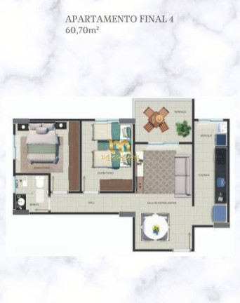 Imagem Apartamento com 2 Quartos à Venda, 60 m² em Canto Do Forte - Praia Grande