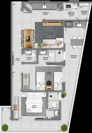 Imagem Apartamento com 2 Quartos à Venda, 82 m² em Guilhermina - Praia Grande
