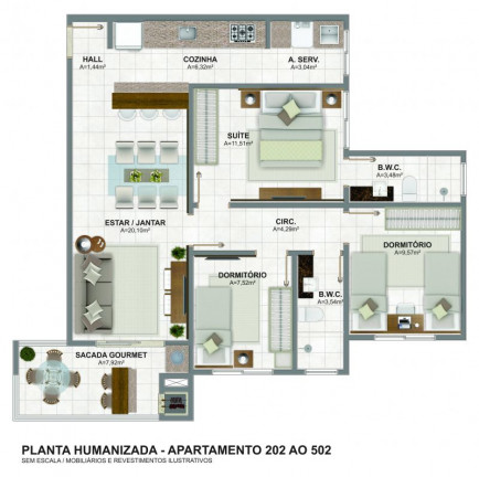 Imagem Apartamento com 3 Quartos à Venda, 69 m²