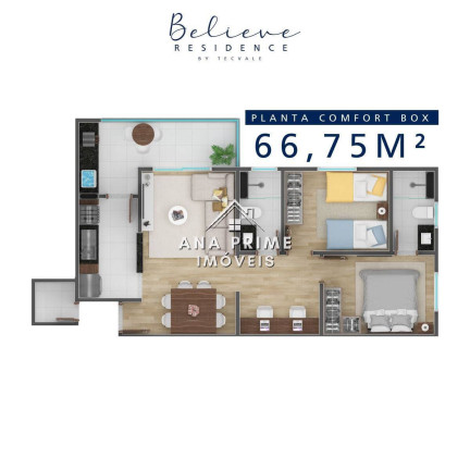 Apartamento com 2 Quartos à Venda, 66 m² em Jardim Ismênia - São José Dos Campos