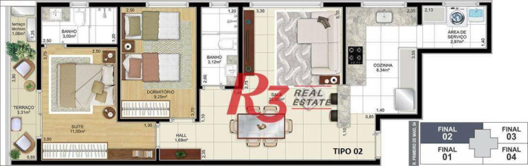 Imagem Apartamento com 1 Quarto à Venda, 52 m² em Aparecida - Santos Imagem Apartamento com 1 Quarto à Venda, 52 m² em Aparecida - Santos