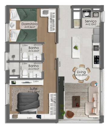 Imagem Apartamento com 2 Quartos à Venda, 65 m² em Tristeza - Porto Alegre
