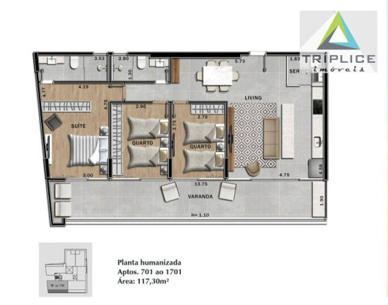 Imagem Apartamento com 3 Quartos à Venda, 117 m² em São Mateus - Juiz De Fora