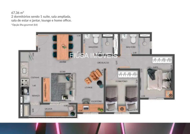 Imagem Apartamento com 3 Quartos à Venda, 67 m² em Jardim Olhos Dagua - Ribeirão Preto