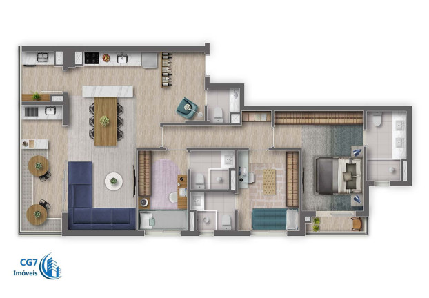 Apartamento com 3 Quartos à Venda, 100 m² em Centro Comercial Jubran - Barueri
