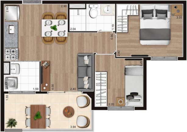 Imagem Apartamento com 2 Quartos à Venda, 39 m² em Vila Leopoldina - São Paulo