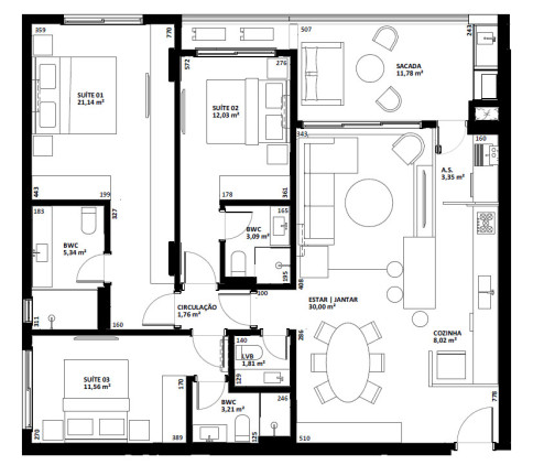 Imagem Apartamento com 3 Quartos à Venda, 132 m² em Coqueiros - Florianópolis Imagem Apartamento com 3 Quartos à Venda, 132 m² em Coqueiros - Florianópolis