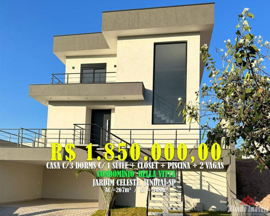 Imagem Casa com 3 Quartos à Venda, 267 m² em Jardim Celeste - Jundiaí