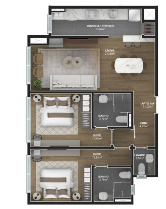 Imagem Apartamento com 1 Quarto à Venda, 47 m² em Floresta - Gramado