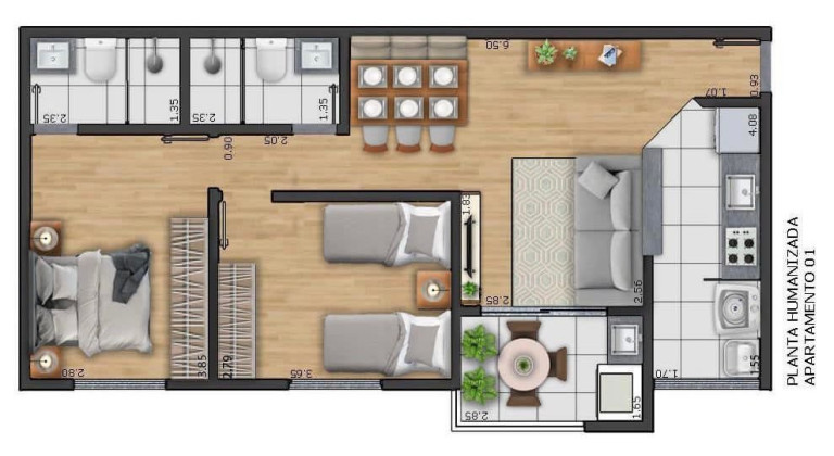 Imagem Apartamento com 2 Quartos à Venda, 74 m² em Parque Residencial Beira Rio - Guaratinguetá