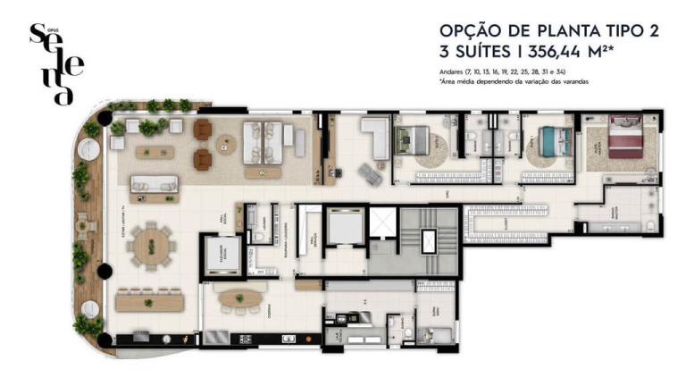 Imagem Apartamento com 4 Quartos à Venda, 350 m² em Setor Oeste - Goiânia