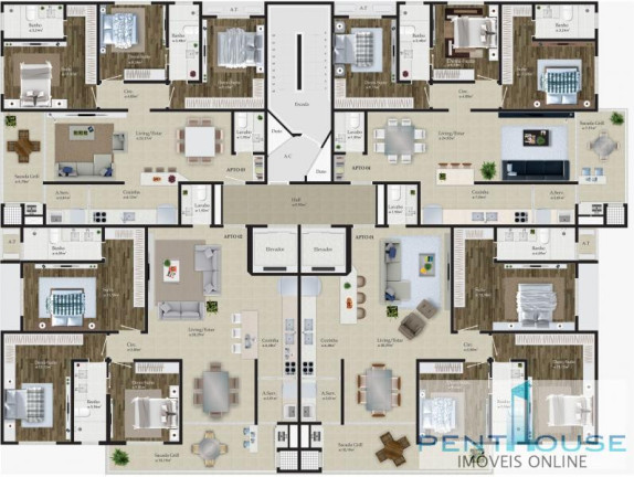 Imagem Apartamento com 3 Quartos à Venda, 98 m² em Praia Brava De Itajaí - Itajaí