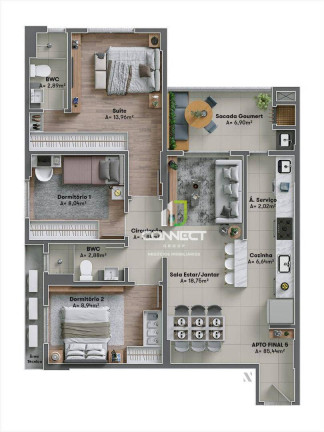 Imagem Apartamento com 3 Quartos à Venda, 85 m² em Vila Operária - Itajaí