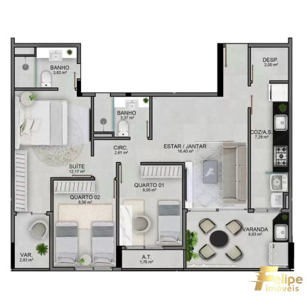 Imagem Imóvel com 3 Quartos à Venda, 86 m² em Jardim Camburi - Vitória Imagem Imóvel com 3 Quartos à Venda, 86 m² em Jardim Camburi - Vitória