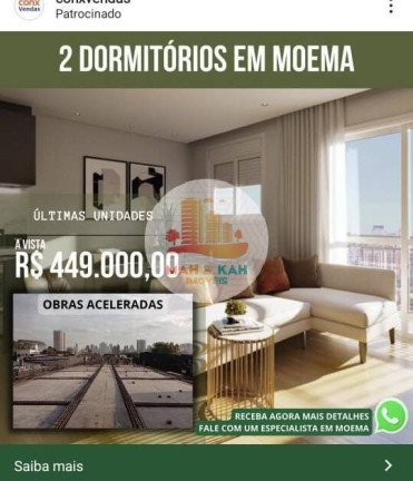 Imagem Apartamento com 2 Quartos à Venda,  em Moema - São Paulo
