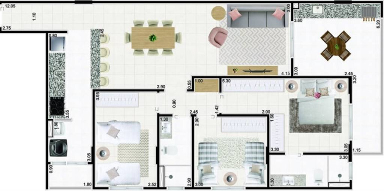 Imagem Apartamento com 3 Quartos à Venda, 111 m² em Caiçara - Praia Grande Imagem Apartamento com 3 Quartos à Venda, 111 m² em Caiçara - Praia Grande