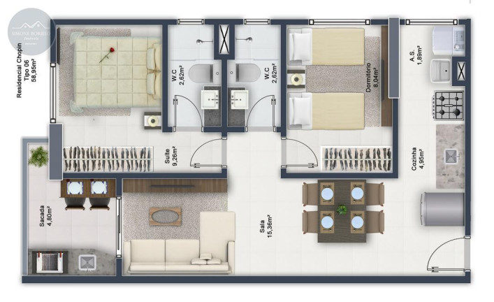 Imagem Apartamento com 2 Quartos à Venda, 57 m² em Boqueirão - Praia Grande