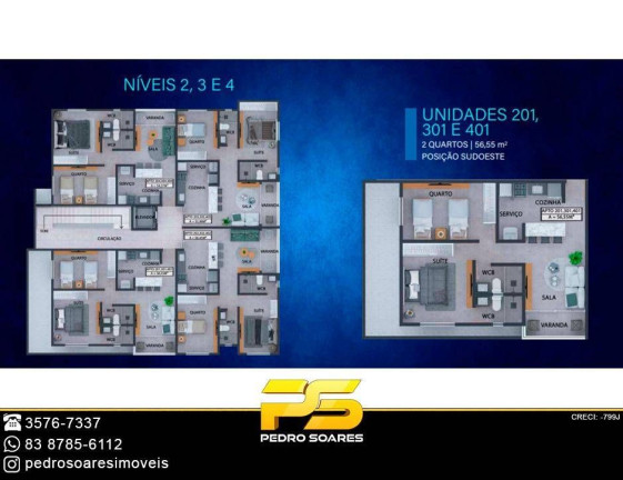 Imagem Apartamento com 2 Quartos à Venda, 55 m² em Portal Do Sol - João Pessoa