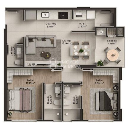 Imagem Apartamento com 2 Quartos à Venda, 69 m² em Centro - Itajaí Imagem Apartamento com 2 Quartos à Venda, 69 m² em Centro - Itajaí