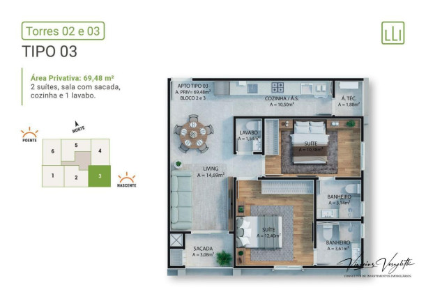Imagem Apartamento com 2 Quartos à Venda, 69 m² em Várzea Do Ranchinho - Itapema
