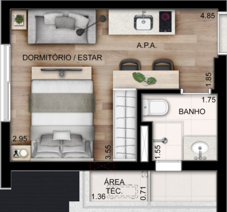 Imagem Apartamento à Venda, 21 m² em Perdizes - São Paulo Imagem Apartamento à Venda, 21 m² em Perdizes - São Paulo