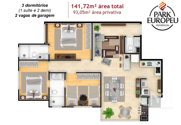 Imagem Apartamento com 3 Quartos à Venda, 93 m² em Dos Estados - Timbó