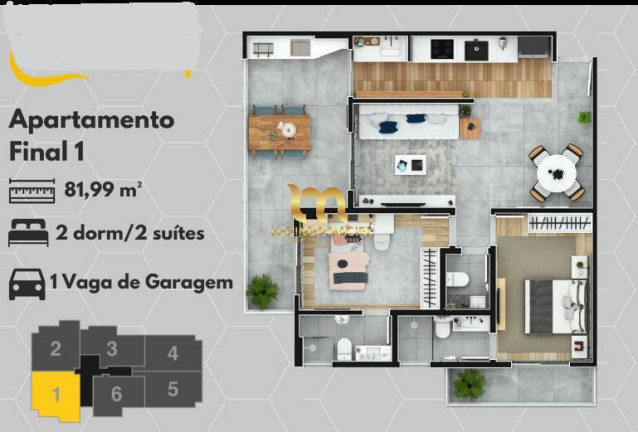 Imagem Apartamento com 2 Quartos à Venda, 76 m² em Mirim - Praia Grande