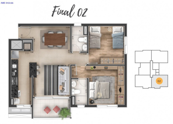 Imagem Apartamento com 2 Quartos à Venda, 77 m² em Centro - Canoas