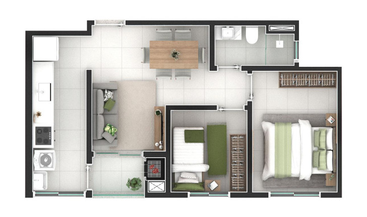 Imagem Apartamento com 2 Quartos à Venda, 49 m² em Aristocrata - São José Dos Pinhais